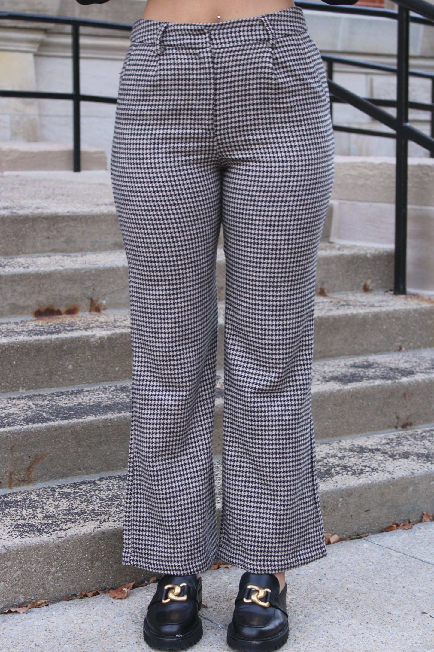 Houndstooth Wide Leg Trouser